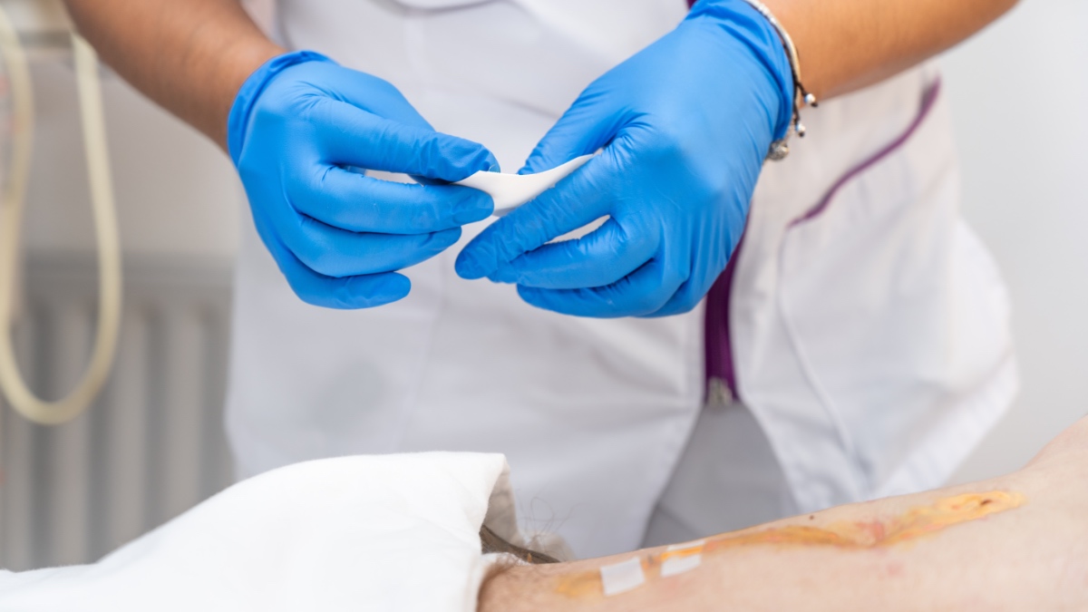 Bandage für Wundverband in einer Klinik.