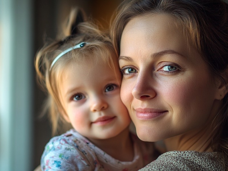 Eine Mutter und ihr Kind. (KI-generiert)