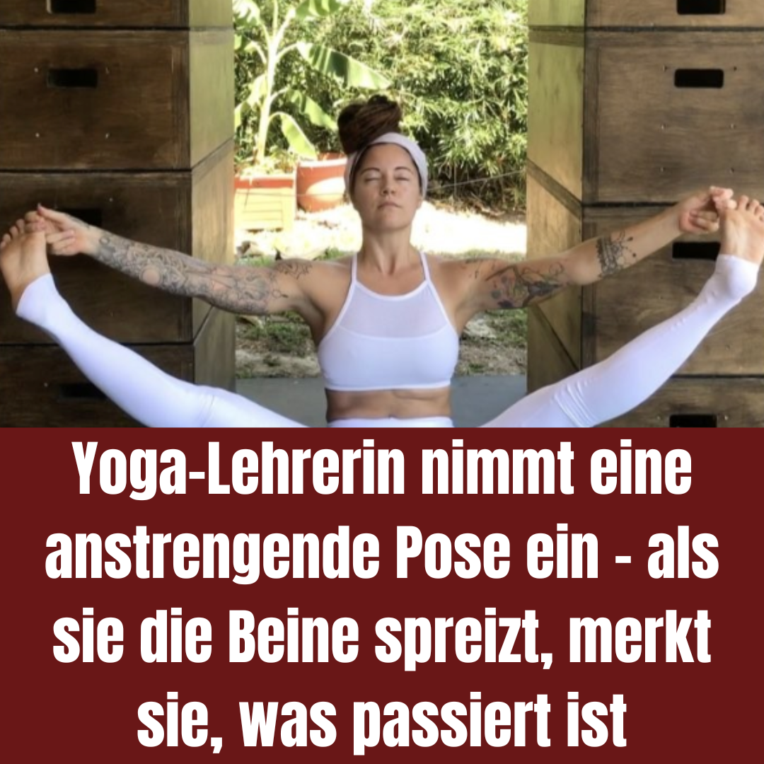 Yoga-Lehrerin posiert mit Menstruationsblut auf ihrer Hose