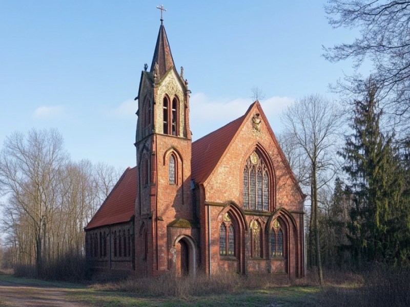 Eine Kirche, wie man sie in Brandenburg finden würde. (KI-generiert)