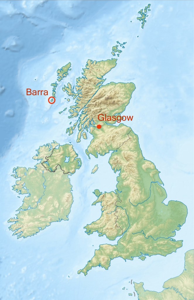 Eine Karte von Großbritannien.