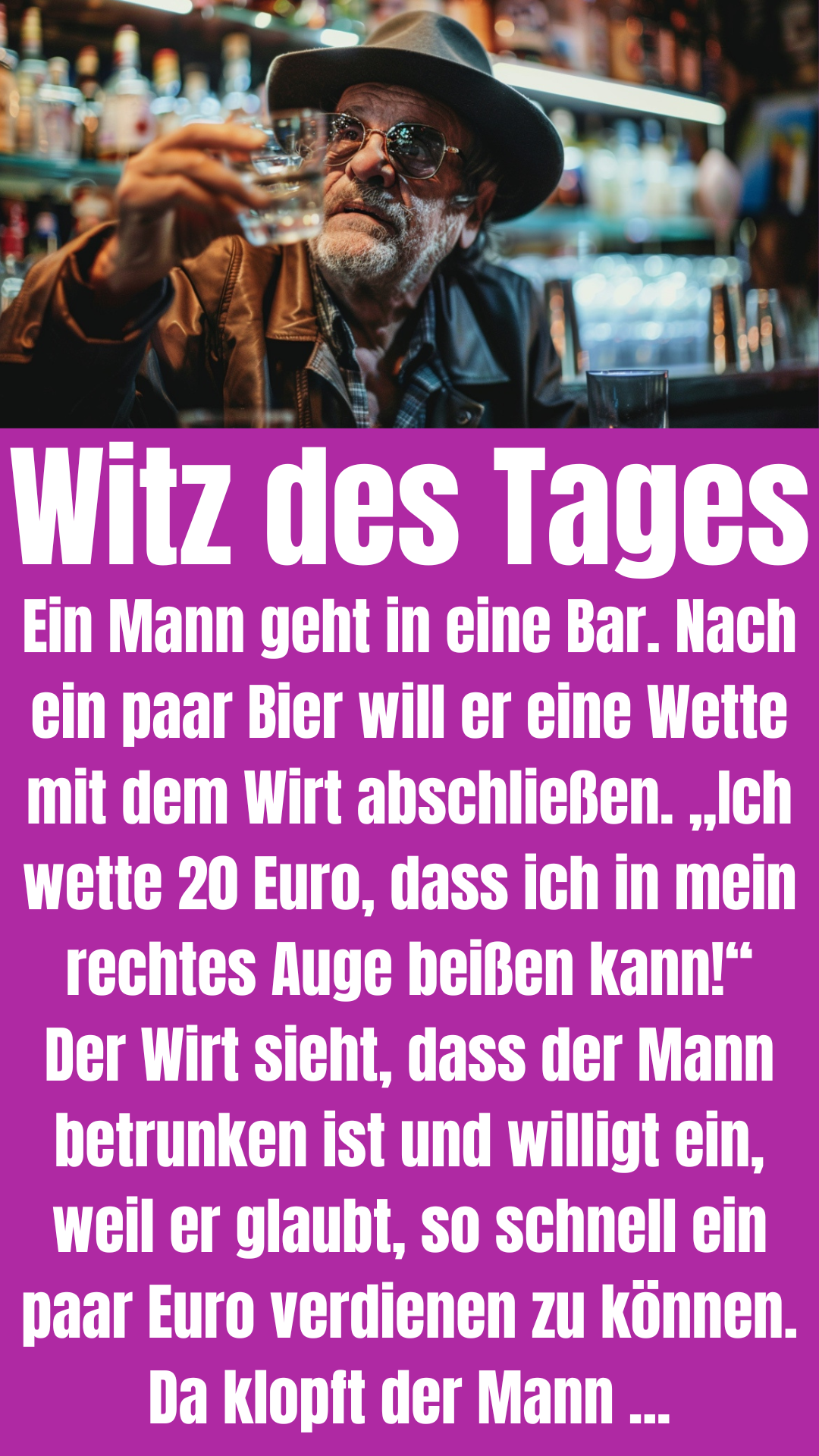 Witz des Tages: Wirt geht auf Wette ein