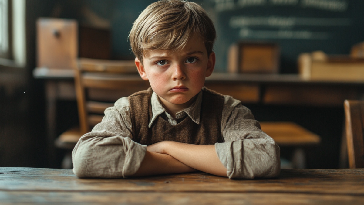 Schlechtgelaunter Schüler. (KI-generiert)